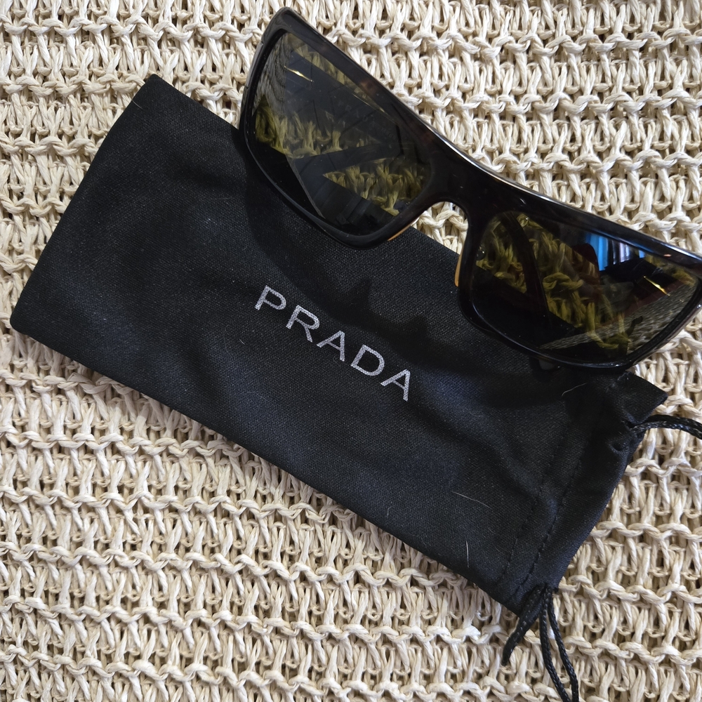 Prada Dark Rectangular Sunglasses With Case - image 8